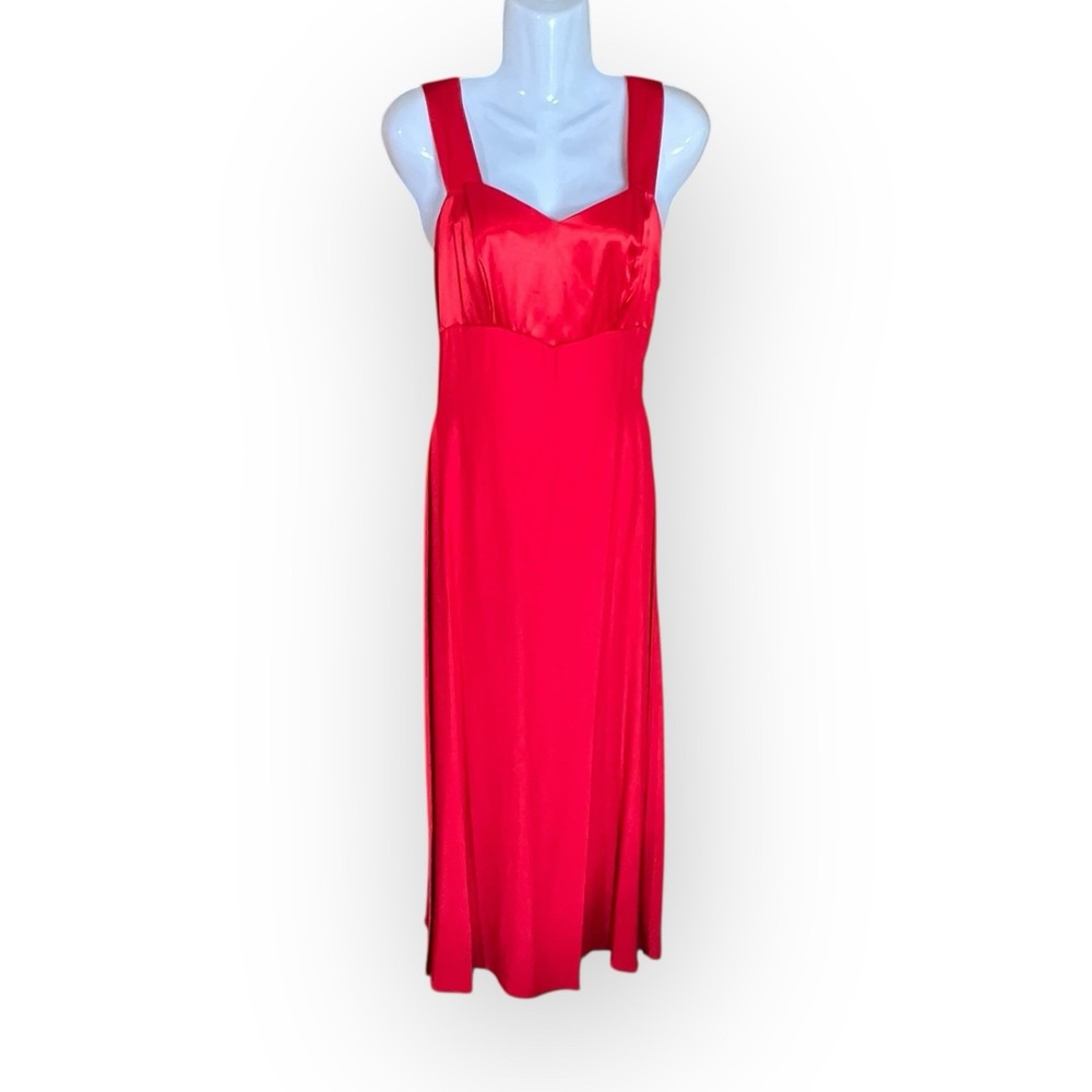 VTG Nadine‎ Cherry Red Gown Dress Juniors Sz 7  Glam Gothic Mermaid Retro Bow